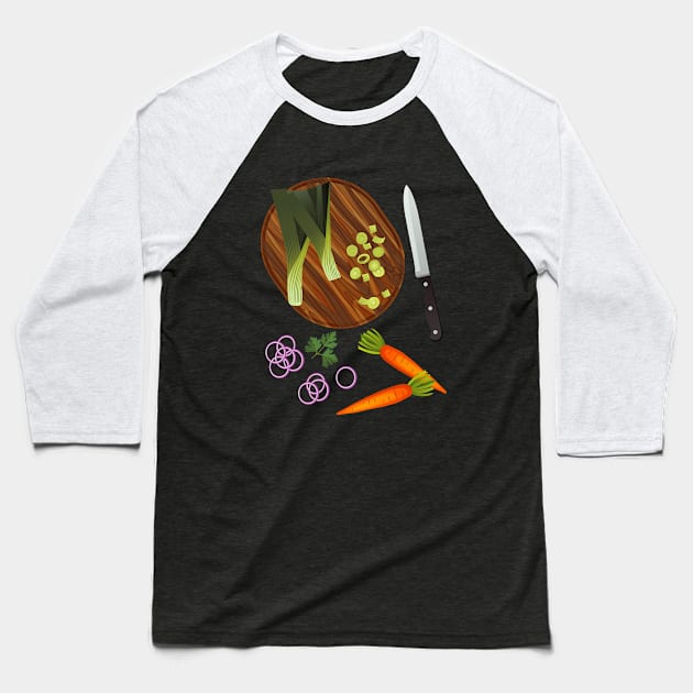 Cutting Onions Baseball T-Shirt by SWON Design